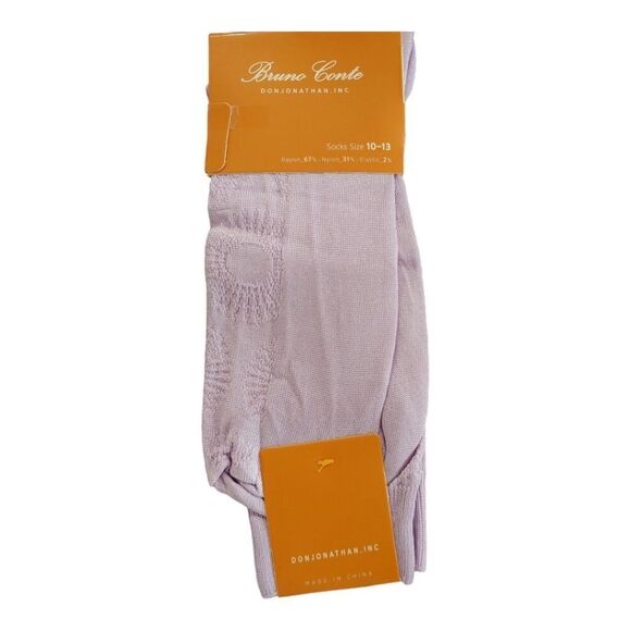 BRUNO CONTE MEN'S LILAC SILKY DRESS SOCK FASHION COLORS. BCS 2004. - Picture 2 of 3